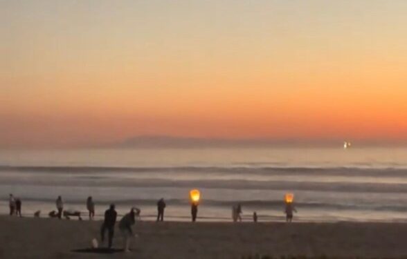A video showed beach partiers launching fire lanterns in a high wildfire risk zone.
