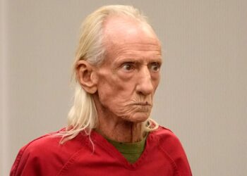 Joseph Czuba, 71, stands before Circuit Judge Dave Carlson for his arraignment at the Will County, Ill., courthouse, Oct. 30, 2023, in Joliet, Ill.