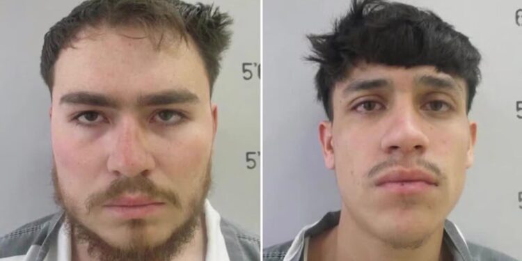 The mugshots of Angel Gonzales Gutierrez and Jose Francisco Herrera Munoz.
