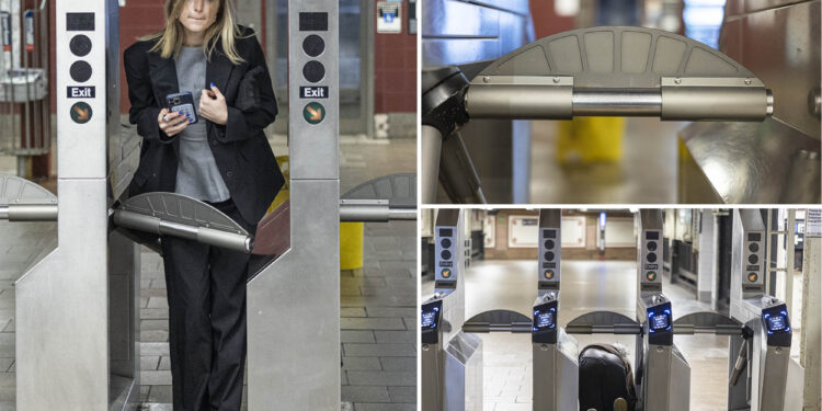 NYC subway fare beaters easily crawl under, hop over turnstiles equipped with MTA's new anti-evasion bars