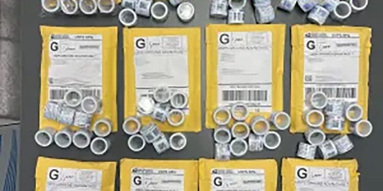 US Border patrol seized 161,860 fake US stamps shipped from China.