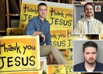 'Thank you Jesus' sign creator charged with child sex abuse