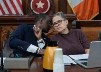 Yusef Salaam and Diana Ayala at public safety committee hearing discussing NYPD's gang database