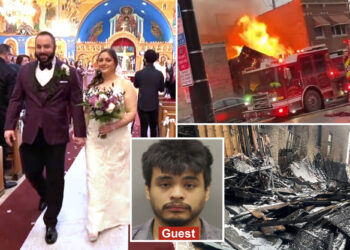 Bride and groom's home blown up by a guest who slipped away