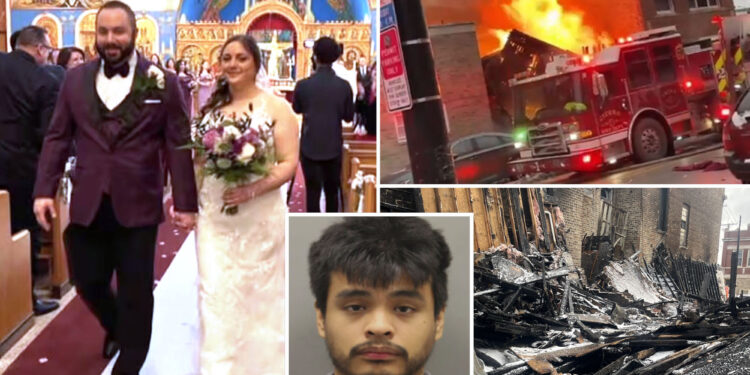 Bride and groom's home blown up by a guest who slipped away