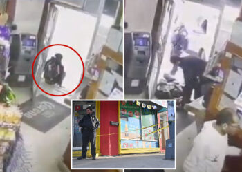 Distressing video shows boy, 16, shot at NYC bus stop collapsing outside bodega as tearful dad calls for justice