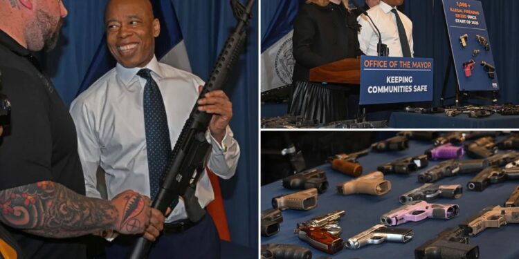 NYPD seized more than 1,000 illegal guns from city's streets so far in 2025: Adams