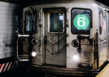 A 6 subway train enters the station at Grand Central in New York, U.S., on Monday, June 14, 2021.
