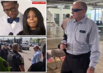 Dad of slain teen Austin Metcalf escorted out of press conference held by accused killer Karmelo Anthony's parents