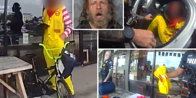 Florida man dressed as Ronald McDonald wrestled to the ground by cops: ‘I am a clown, stupid’