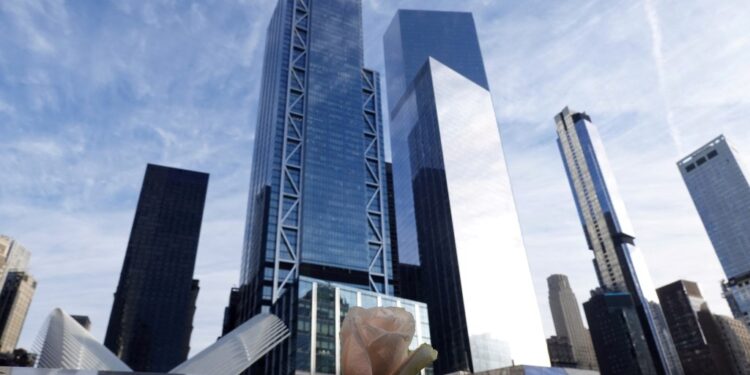 A rose is pictured at the 9/11 Memorial and Museum pool where on September 11, 2001, the attacks on the World Trade Center happened, in the Manhattan borough of New York City, U.S., January 23, 2025