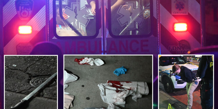 2 men stab each other with machete on NYC street