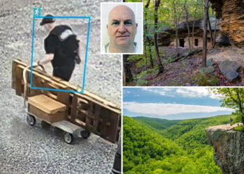Caves and other mountain hideouts are being searched for fugitive Grant Hardin known as 'Devil in the Ozarks'