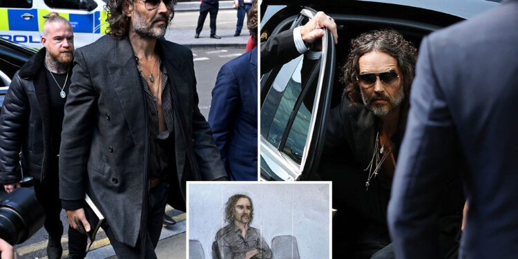 Russell Brand pleads not guilty to charges of rape and sexual assault in London court