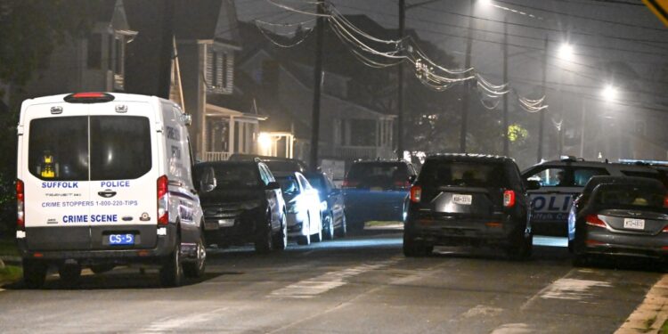 The Suffolk County Police are investigating an incident where an officer was stabbed at a car stop on Gibbs Road in Amityville Harbor just after 1:00 a.m. Tuesday May 6, 2025.