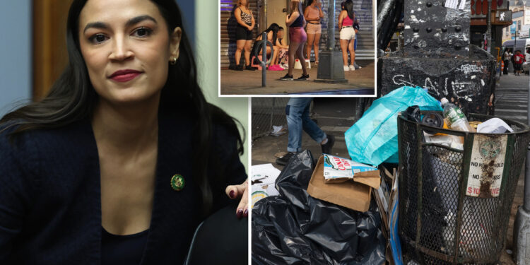 AOC mocked for war on trash on seedy Roosevelt Avenue