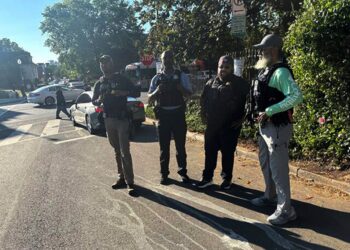 Police officers in Washington D.C. during an arrest.