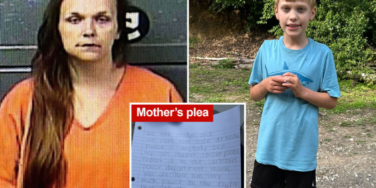 Mom who begged for help finding missing 10-year-old son charged after his body is found in shallow grave