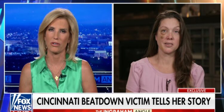 Cincinnati beatdown victim tells her story on Laura Ingraham's show.