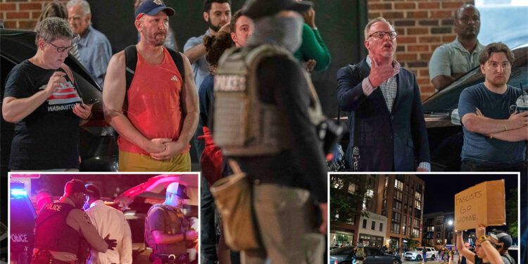 Washington DC residents protest White House on Trump federal agents deployment