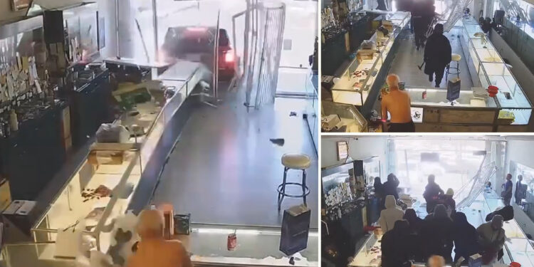 California jewelry store owner, 88, assaulted by gang of masked thieves during smash-and-grab robbery
