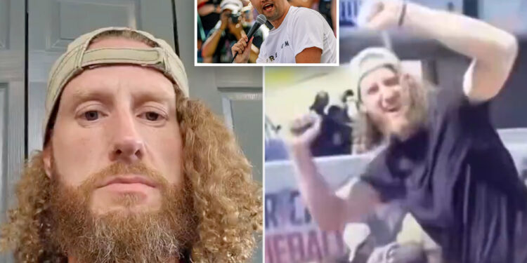 Mystery bearded man who appeared to cheer shooting of Charlie Kirk claims he chanted 'USA' to create 'distraction'