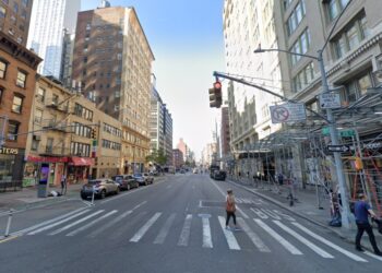 West 25th Street near Seventh Avenue in New York City.