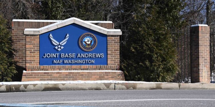 Multiple people fell ill and were hospitalized when a suspicious package was delivered to Joint Base Andrews, located outside Washington, D.C.
