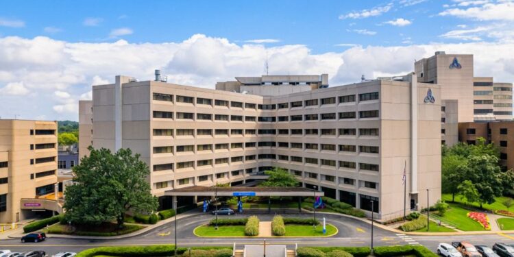 Aerial view of Ascension Saint Thomas Hospital West in Nashville, Tennessee.