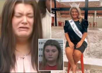 Former Georgia beauty queen Trinity Poague breaks down after being sentenced in murder of ex-boyfriend's toddler son
